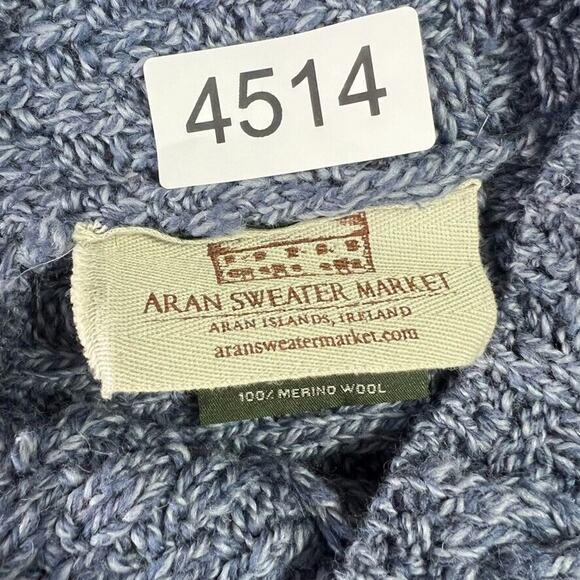 Aran Sweater Womens One Size Grey Overhead Cape Cable Knit Merino Wool Ireland - Picture 6 of 7